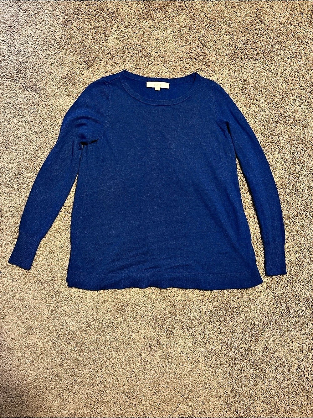LOFT Long Sleeve Top in Blue Size Small
